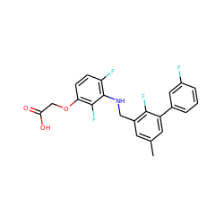 Cc1cc(CNc2c(F)ccc(OCC(=O)O)c2F)c(F)c(-c2cccc(F)c2)c1 ZINC000148798038