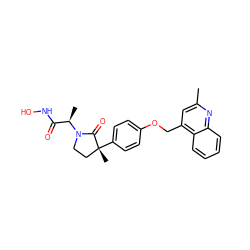 Cc1cc(COc2ccc([C@]3(C)CCN([C@H](C)C(=O)NO)C3=O)cc2)c2ccccc2n1 ZINC000003820969