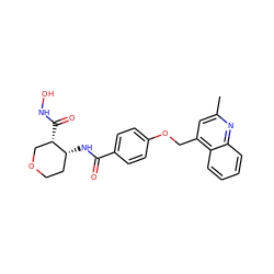 Cc1cc(COc2ccc(C(=O)N[C@@H]3CCOC[C@@H]3C(=O)NO)cc2)c2ccccc2n1 ZINC000003817204