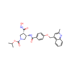 Cc1cc(COc2ccc(C(=O)N[C@@H]3CN(C(=O)OC(C)C)C[C@@H]3C(=O)NO)cc2)c2ccccc2n1 ZINC000029129182