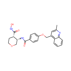 Cc1cc(COc2ccc(C(=O)N[C@@H]3COCC[C@@H]3C(=O)NO)cc2)c2ccccc2n1 ZINC000028979385