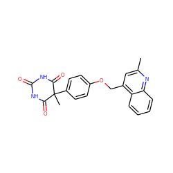 Cc1cc(COc2ccc(C3(C)C(=O)NC(=O)NC3=O)cc2)c2ccccc2n1 ZINC000013980708