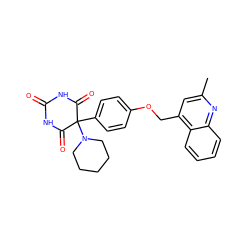 Cc1cc(COc2ccc(C3(N4CCCCC4)C(=O)NC(=O)NC3=O)cc2)c2ccccc2n1 ZINC000028475713