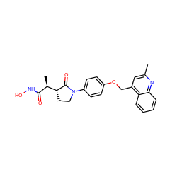 Cc1cc(COc2ccc(N3CC[C@H]([C@H](C)C(=O)NO)C3=O)cc2)c2ccccc2n1 ZINC000013490340