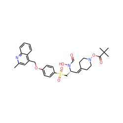 Cc1cc(COc2ccc(S(=O)(=O)C[C@@H](C=C3CCN(OC(=O)C(C)(C)C)CC3)N(O)C=O)cc2)c2ccccc2n1 ZINC000034801760