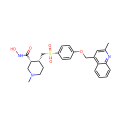 Cc1cc(COc2ccc(S(=O)(=O)C[C@@H]3CCN(C)C[C@@H]3C(=O)NO)cc2)c2ccccc2n1 ZINC000028355753