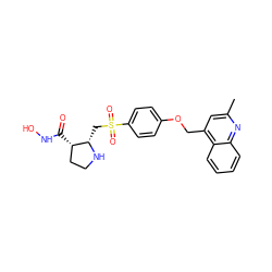 Cc1cc(COc2ccc(S(=O)(=O)C[C@@H]3NCC[C@@H]3C(=O)NO)cc2)c2ccccc2n1 ZINC000003818009