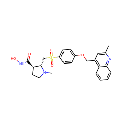 Cc1cc(COc2ccc(S(=O)(=O)C[C@H]3[C@H](C(=O)NO)CCN3C)cc2)c2ccccc2n1 ZINC000028372144