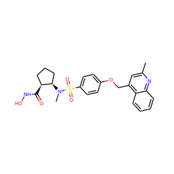 Cc1cc(COc2ccc(S(=O)(=O)N(C)[C@@H]3CCC[C@@H]3C(=O)NO)cc2)c2ccccc2n1 ZINC000036480240