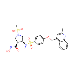 Cc1cc(COc2ccc(S(=O)(=O)N(C)[C@@H]3CN(S(C)(=O)=O)C[C@@H]3C(=O)NO)cc2)c2ccccc2n1 ZINC001772571861