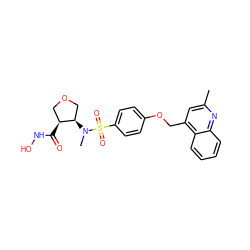 Cc1cc(COc2ccc(S(=O)(=O)N(C)[C@@H]3COC[C@@H]3C(=O)NO)cc2)c2ccccc2n1 ZINC000036486348