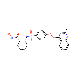 Cc1cc(COc2ccc(S(=O)(=O)N[C@@H]3CCCC[C@@H]3C(=O)NO)cc2)c2ccccc2n1 ZINC000036480236