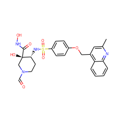 Cc1cc(COc2ccc(S(=O)(=O)N[C@@H]3CCN(C=O)C[C@]3(O)C(=O)NO)cc2)c2ccccc2n1 ZINC000145012625