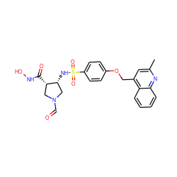 Cc1cc(COc2ccc(S(=O)(=O)N[C@@H]3CN(C=O)C[C@@H]3C(=O)NO)cc2)c2ccccc2n1 ZINC000036485881