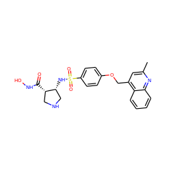 Cc1cc(COc2ccc(S(=O)(=O)N[C@@H]3CNC[C@@H]3C(=O)NO)cc2)c2ccccc2n1 ZINC000036485883