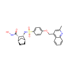 Cc1cc(COc2ccc(S(=O)(=O)N[C@H]3[C@@H](C(=O)NO)[C@@H]4C=C[C@H]3C4)cc2)c2ccccc2n1 ZINC000036479957