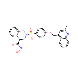 Cc1cc(COc2ccc(S(=O)(=O)N3Cc4ccccc4[C@H](C(=O)NO)C3)cc2)c2ccccc2n1 ZINC001772634612