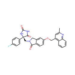 Cc1cc(COc2ccc3c(c2)CN(C[C@@]2(c4ccc(F)cc4)NC(=O)NC2=O)C3=O)c2ccccc2n1 ZINC000049035023