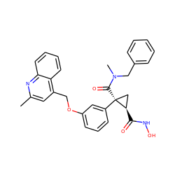 Cc1cc(COc2cccc([C@@]3(C(=O)N(C)Cc4ccccc4)C[C@H]3C(=O)NO)c2)c2ccccc2n1 ZINC000029134920