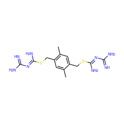 Cc1cc(CS/C(N)=N/C(=N)N)c(C)cc1CS/C(N)=N/C(=N)N ZINC000014966613