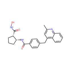 Cc1cc(Cc2ccc(C(=O)N[C@@H]3CCC[C@@H]3C(=O)NO)cc2)c2ccccc2n1 ZINC000028821960