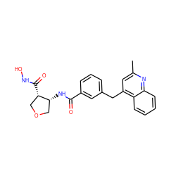 Cc1cc(Cc2cccc(C(=O)N[C@@H]3COC[C@@H]3C(=O)NO)c2)c2ccccc2n1 ZINC000028821958