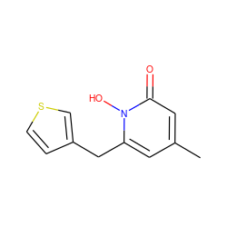 Cc1cc(Cc2ccsc2)n(O)c(=O)c1 ZINC000299835107