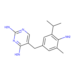 Cc1cc(Cc2cnc(N)nc2N)cc(C(C)C)c1N ZINC000027109289