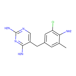 Cc1cc(Cc2cnc(N)nc2N)cc(Cl)c1N ZINC000027107784