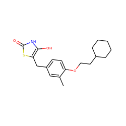 Cc1cc(Cc2sc(=O)[nH]c2O)ccc1OCCC1CCCCC1 ZINC000169700822