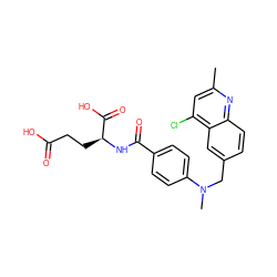 Cc1cc(Cl)c2cc(CN(C)c3ccc(C(=O)N[C@@H](CCC(=O)O)C(=O)O)cc3)ccc2n1 ZINC000013726075