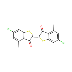 Cc1cc(Cl)cc2c1C(=O)/C(=C1\Sc3cc(Cl)cc(C)c3C1=O)S2 ZINC000004529848