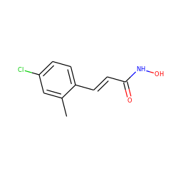 Cc1cc(Cl)ccc1/C=C/C(=O)NO ZINC000014980462