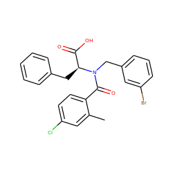 Cc1cc(Cl)ccc1C(=O)N(Cc1cccc(Br)c1)[C@@H](Cc1ccccc1)C(=O)O ZINC000013553341