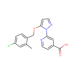 Cc1cc(Cl)ccc1COc1ccnn1-c1cc(C(=O)O)ccn1 ZINC000146723562