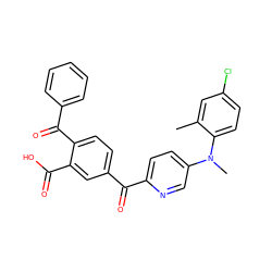 Cc1cc(Cl)ccc1N(C)c1ccc(C(=O)c2ccc(C(=O)c3ccccc3)c(C(=O)O)c2)nc1 ZINC000164822276