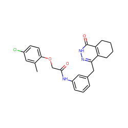 Cc1cc(Cl)ccc1OCC(=O)Nc1cccc(Cc2n[nH]c(=O)c3c2CCCC3)c1 ZINC000167939027