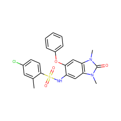 Cc1cc(Cl)ccc1S(=O)(=O)Nc1cc2c(cc1Oc1ccccc1)n(C)c(=O)n2C ZINC000064591906