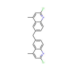 Cc1cc(Cl)nc2ccc(Cc3ccc4nc(Cl)cc(C)c4c3)cc12 ZINC000001701460