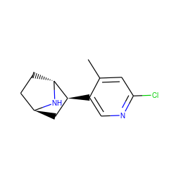 Cc1cc(Cl)ncc1[C@H]1C[C@H]2CC[C@H]1N2 ZINC000253655987