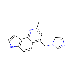 Cc1cc(Cn2ccnc2)c2ccc3[nH]ccc3c2n1 ZINC000096286000