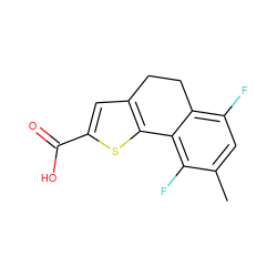 Cc1cc(F)c2c(c1F)-c1sc(C(=O)O)cc1CC2 ZINC000653714147