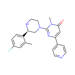 Cc1cc(F)ccc1[C@@H]1CN(c2nc(-c3ccncc3)cc(=O)n2C)CCN1 ZINC000116774422