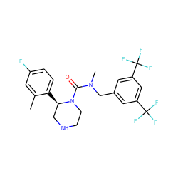 Cc1cc(F)ccc1[C@@H]1CNCCN1C(=O)N(C)Cc1cc(C(F)(F)F)cc(C(F)(F)F)c1 ZINC000033972839