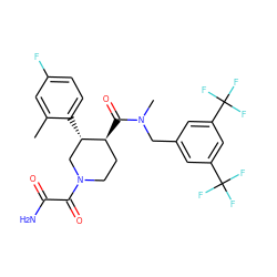 Cc1cc(F)ccc1[C@H]1CN(C(=O)C(N)=O)CC[C@@H]1C(=O)N(C)Cc1cc(C(F)(F)F)cc(C(F)(F)F)c1 ZINC000073293911