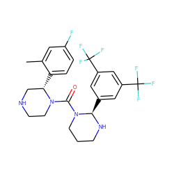 Cc1cc(F)ccc1[C@H]1CNCCN1C(=O)N1CCCN[C@@H]1c1cc(C(F)(F)F)cc(C(F)(F)F)c1 ZINC000045339434