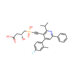 Cc1cc(F)ccc1-c1cc(-c2ccccc2)nc(C(C)C)c1C#C[P@](=O)(O)C[C@H](O)CC(=O)O ZINC000026675305