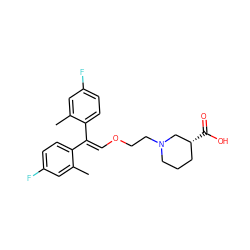 Cc1cc(F)ccc1C(=COCCN1CCC[C@@H](C(=O)O)C1)c1ccc(F)cc1C ZINC000013800086