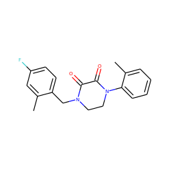 Cc1cc(F)ccc1CN1CCN(c2ccccc2C)C(=O)C1=O ZINC000068247214