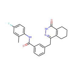 Cc1cc(F)ccc1NC(=O)c1cccc(Cc2n[nH]c(=O)c3c2CCCC3)c1 ZINC000167960811